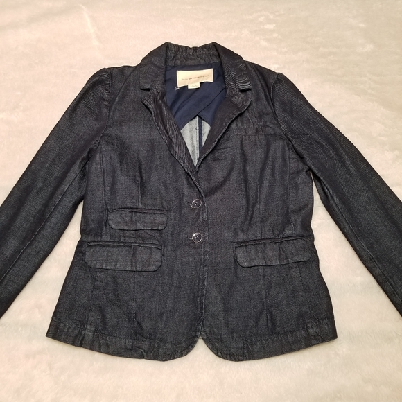 Pilcro and the Letterpress Anthropologie Denim Jean Blazer Small - Picture 7 of 15